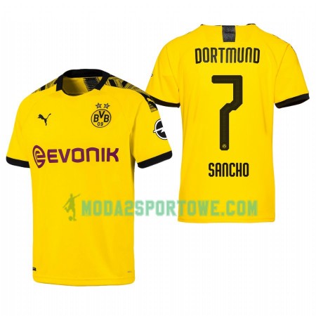 Koszulka Borussia Dortmund Jadon Sancho 7 Domowe Stroje Piłkarskie 2019/20 Krótki Rękaw